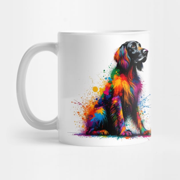 Vibrant German Longhaired Pointer in Splash Paint Style by ArtRUs